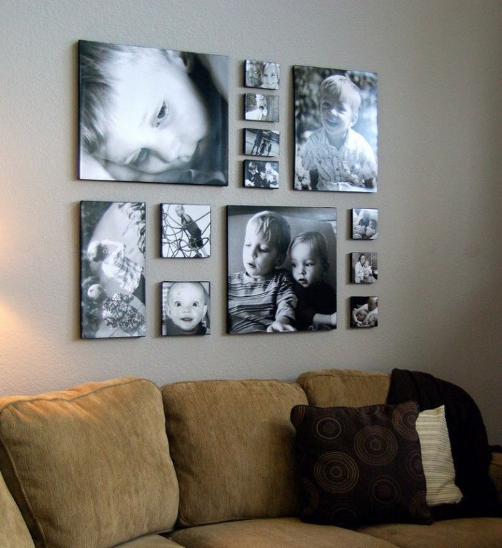 Коллаж из детских фотографий на стену
